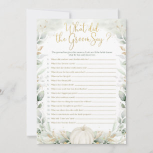 What did Groom Say Fall Pumpkin Bridal Shower Game