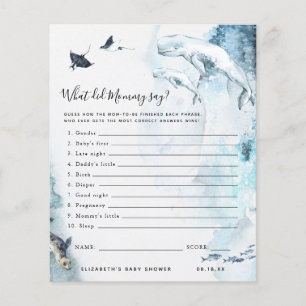 What Did Mummy Say Baby Shower Game