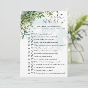 What Did the Dad Say? Baby Shower Game Invitation