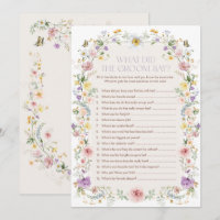 What did the Groom Say | Bridal Shower Game Card