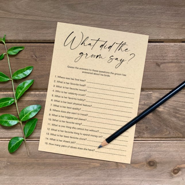 What Did The Groom Say Bridal Shower Game Program (Creator Uploaded)
