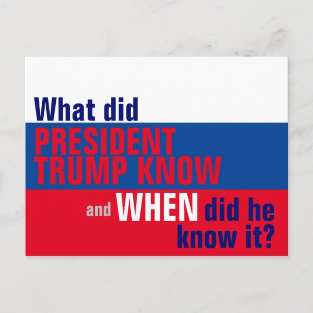 What Did Trump Know and When Did He Know It Flag Postcard (Front)