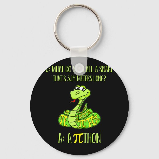 What Do You Call A Snake Python Pi Symbol Math Key Ring (Front)