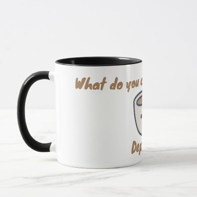 What do you call sad coffee? Depresso. Funny mug (Left)