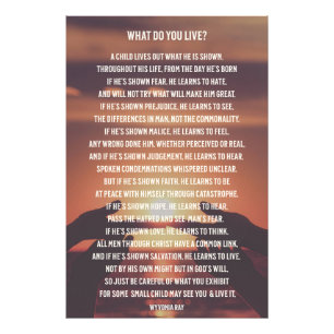 What Do you Live Poem/Family/Photo Enlargement Photo Print