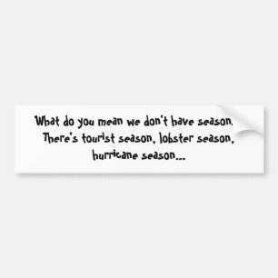 What do you mean we don't have seasons? bumper sticker