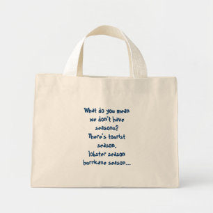 What do you mean we don't have seasons? mini tote bag