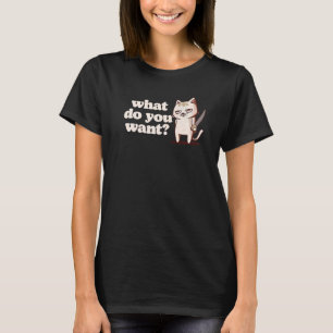 What Do You Want  Grumpy Cat with Knife Introvert T-Shirt