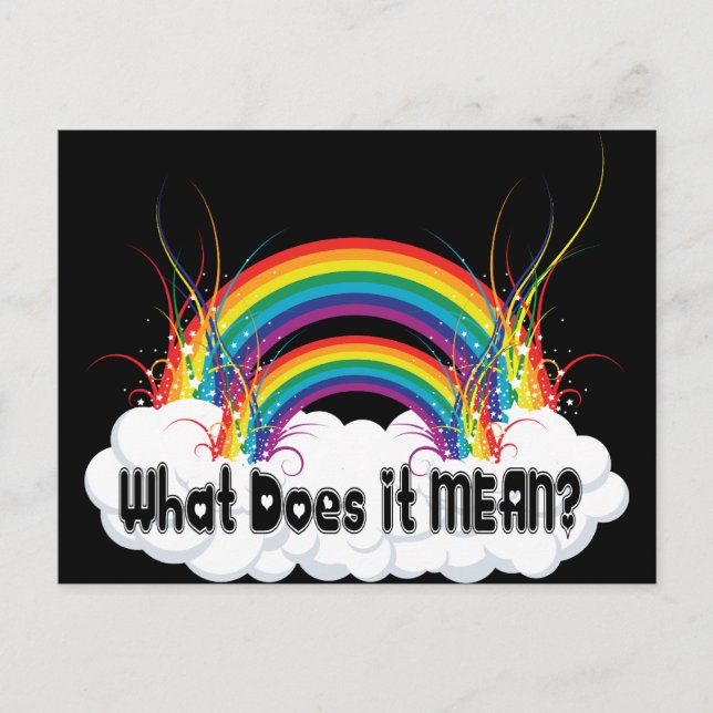 WHAT DOES IT MEAN? DOUBLE RAINBOW POSTCARD (Front)