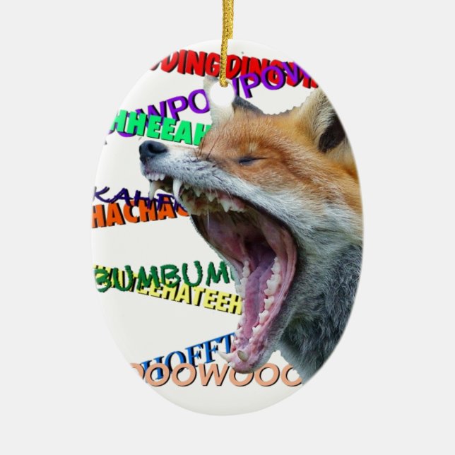 What Does the Fox Say? Ceramic Tree Decoration (Front)