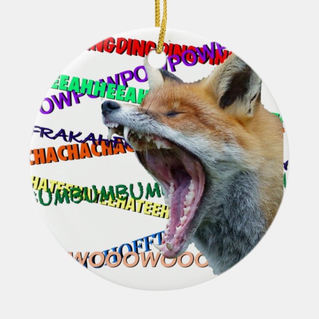 What Does the Fox Say? Ceramic Tree Decoration (Front)