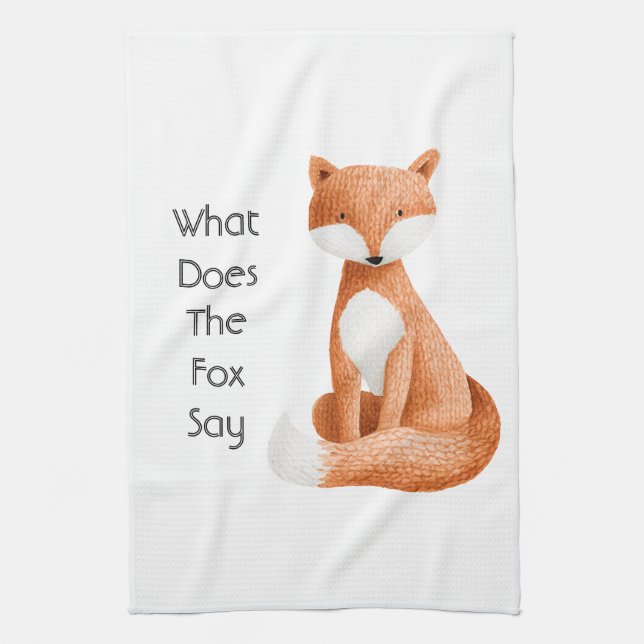What Does the Fox Say? Tea Towel (Vertical)