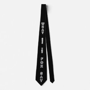 What Does The Fox Say Tie Black Party Tie