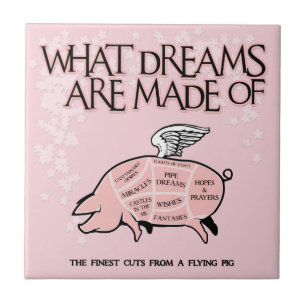 What Dreams Are Made Of - Flying Pig Cuts Ceramic Tile