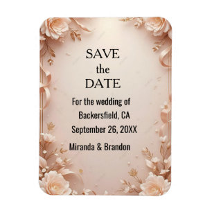 What flower wedding invtation magnet