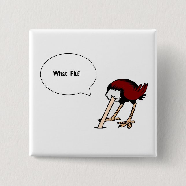 What Flu? 15 Cm Square Badge (Front)