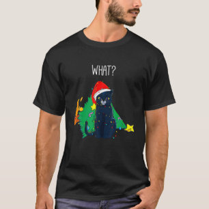 What Funny Black Cat Christmas Tree Party Men T-Shirt