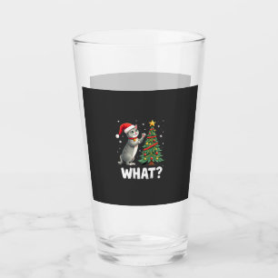 What Funny Cat Pushing Christmas Tree Over Cat Xma Glass