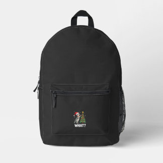 What Funny Cat Pushing Christmas Tree Over Cat Xma Printed Backpack