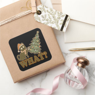 WHAT? funny christmas Square Sticker