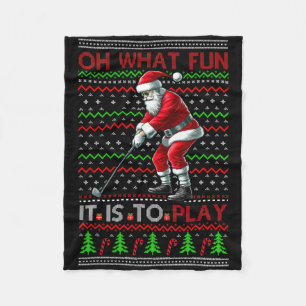 What Funny It Is To Playing Golf Christmas Santa S Fleece Blanket