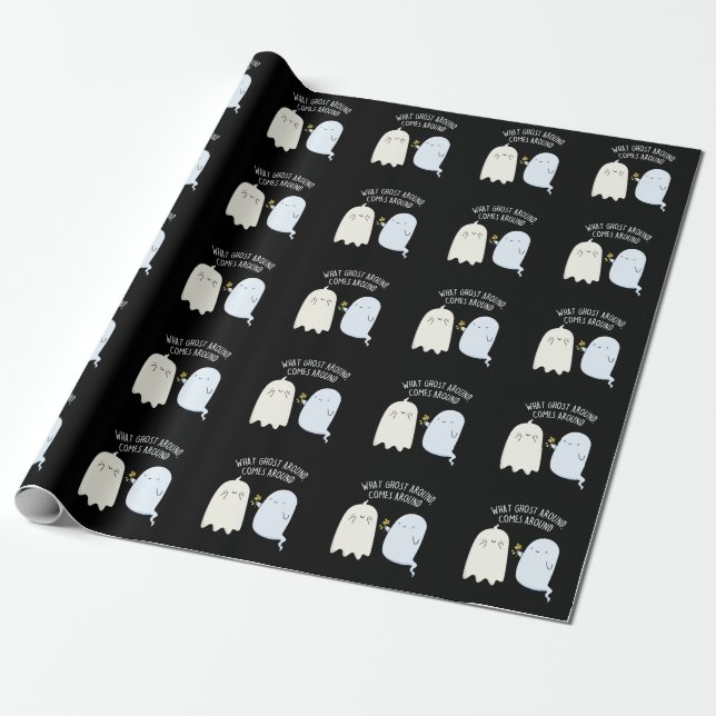What Ghost Around Comes Around Halloween Pun  Wrapping Paper (Unrolled)