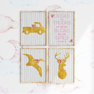 What Girls are Made of Nursery Art Print Set