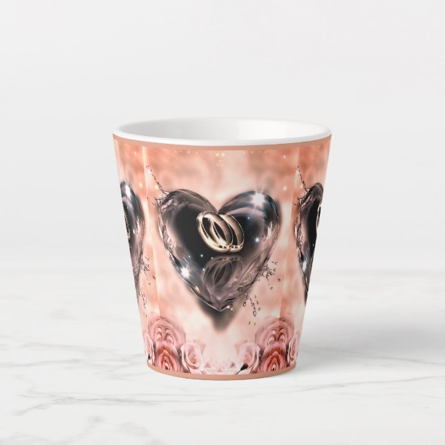 What God Has Put Together (Pink Rose) Latte Mug (Front)