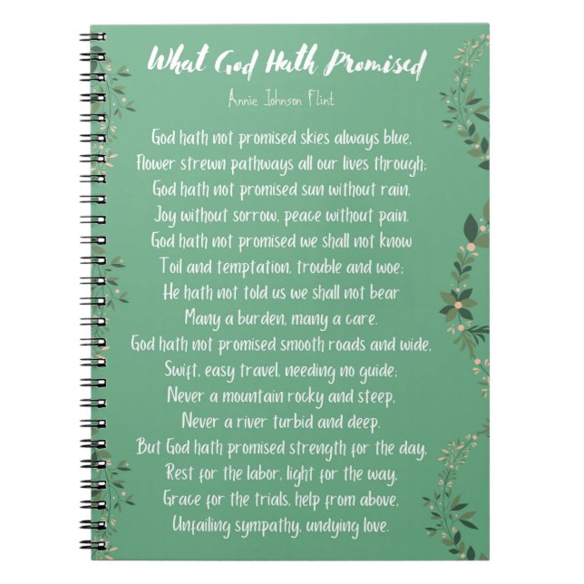 What God Hath Promised (Light Green) Notebook (Front)
