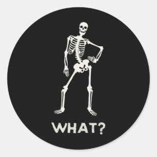 What' Gothic Skeleton For Teen Girls Boys Hallowee Classic Round Sticker