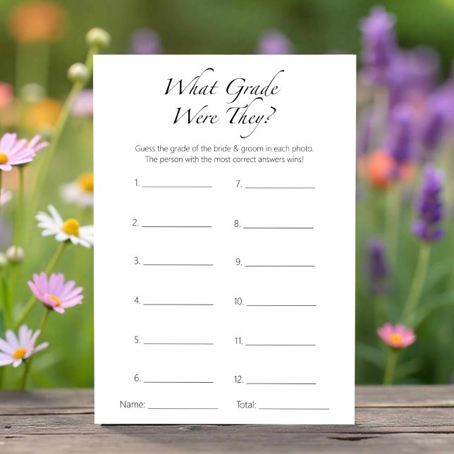 What Grade Were They Minimalist Bridal Shower Card (Creator Uploaded)