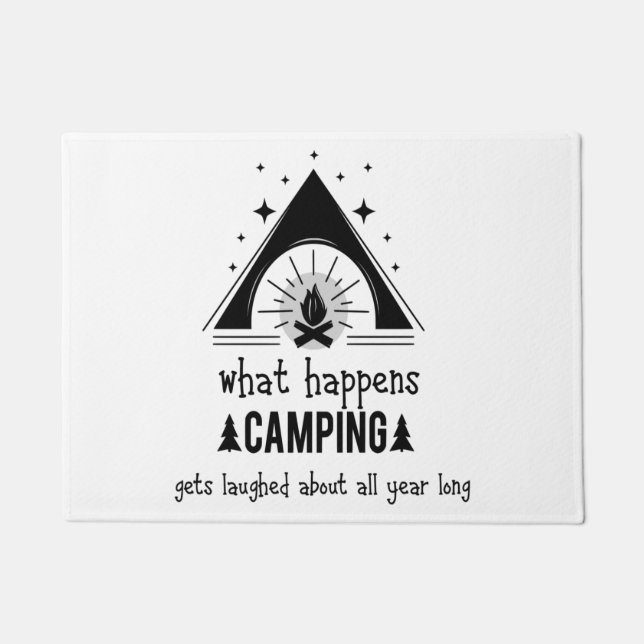 What Happen Camping Fun Camper Quote Doormat (Front)