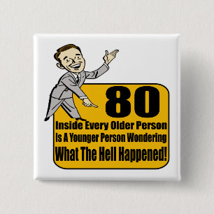 What Happened 80th Birthday Gifts 15 Cm Square Badge