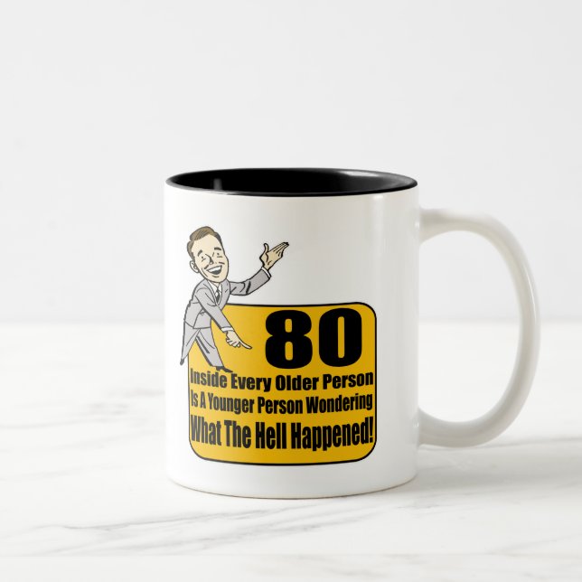 What Happened 80th Birthday Gifts Two-Tone Coffee Mug (Right)