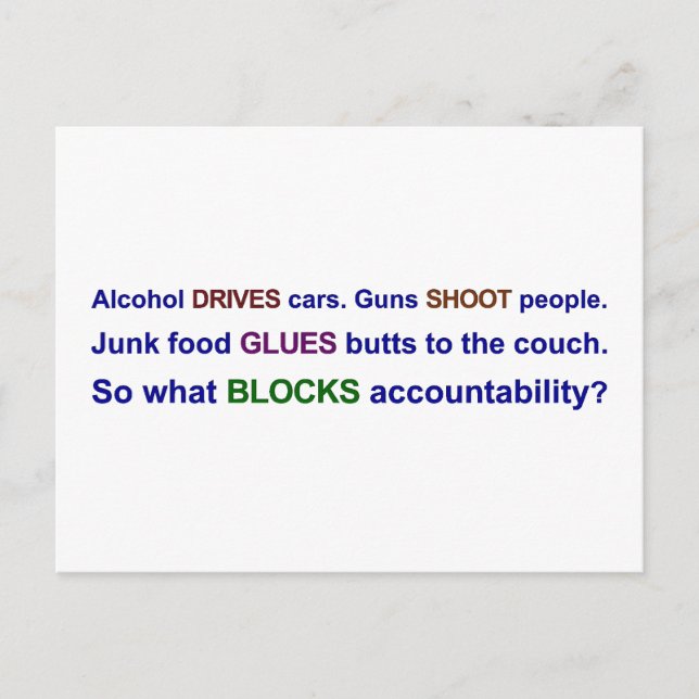 What happened to personal accountability postcard (Front)