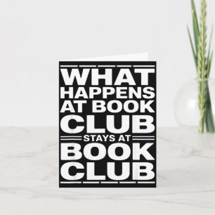What happens at book club funny reader card