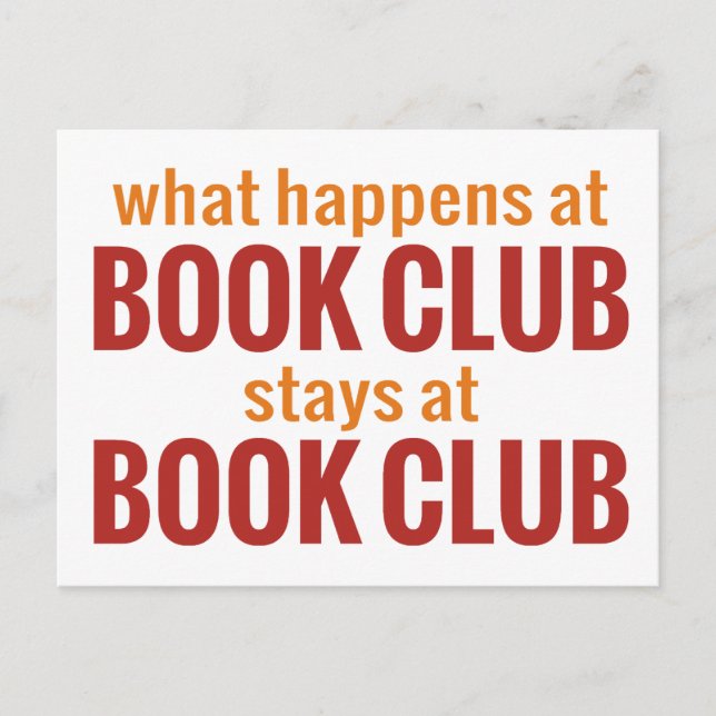 What Happens at Book Club Stays at Book Club Postcard (Front)
