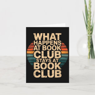 What happens at book club stays at book club retro card