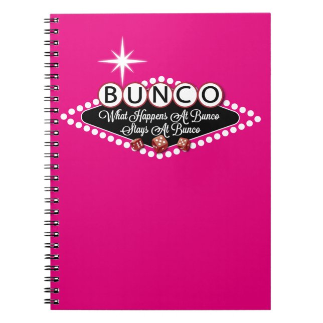 What Happens At Bunco Stays At Bunco Fun Notebook (Front)