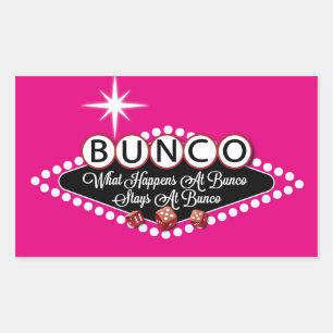 What Happens At Bunco Stays At Bunco Fun Rectangular Sticker