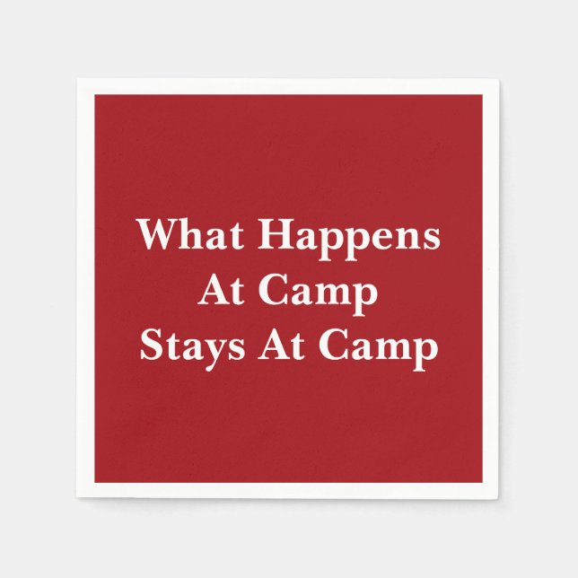 What happens at camp stays at camp napkin (Front)