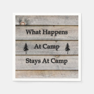 What happens at camp stays at camp napkin