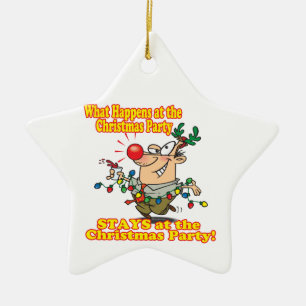 what happens at christmas party stays ceramic tree decoration
