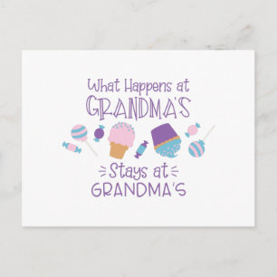 What Happens At Grandma's Postcard