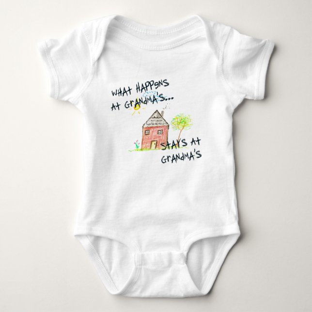 What Happens At Grandma's Sleeper Baby Bodysuit (Front)