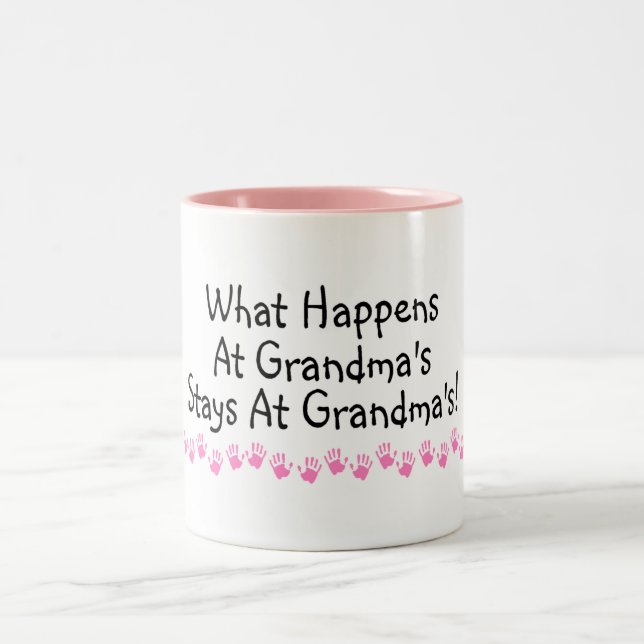 What Happens At Grandmas Stays At Grandmas Two-Tone Coffee Mug (Center)