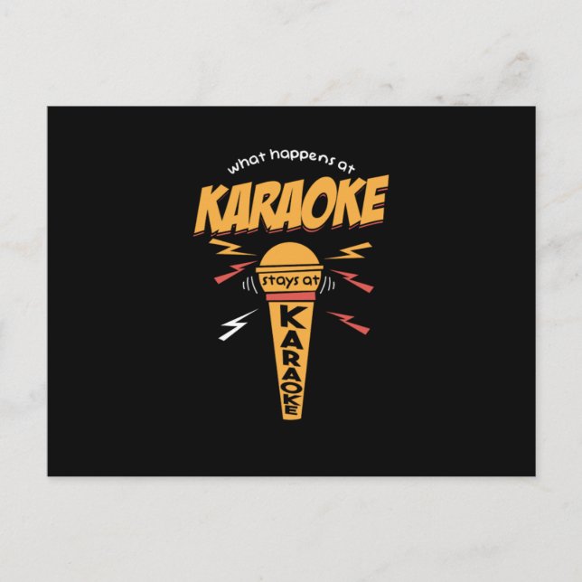 What Happens At Karaoke Stays At Karaoke Mic Gift Postcard (Front)