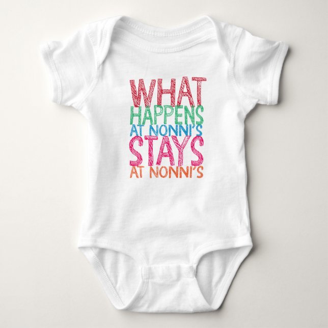 What happens at Nonni's stays at Nonni's Baby Bodysuit (Front)
