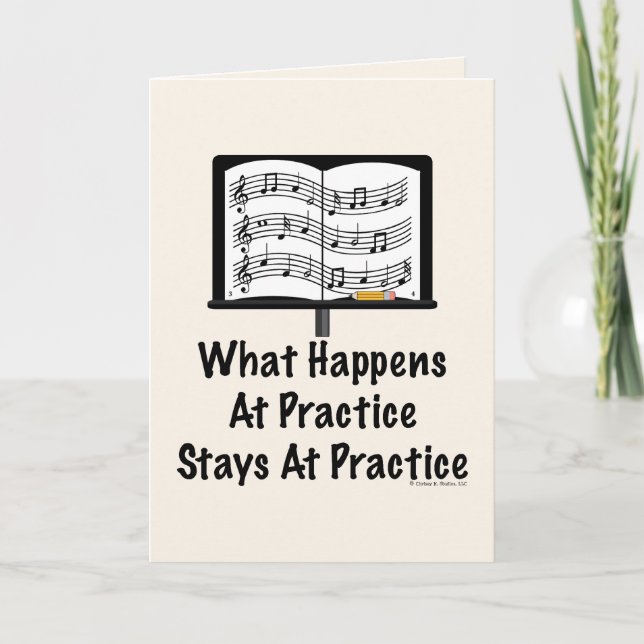 What Happens At Practice Orchestra Greeting Card (Front)
