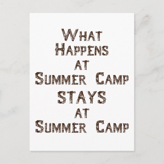 What Happens at Summer Camp Postcard (Front)